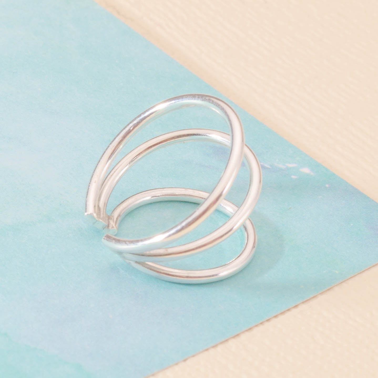 Triple Bar Ear Cuff Sterling Silver Earring - Otis Jaxon Silver Jewellery