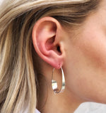 Curled Ribbon Gold Drop Hoop Earrings - Otis Jaxon Silver Jewellery