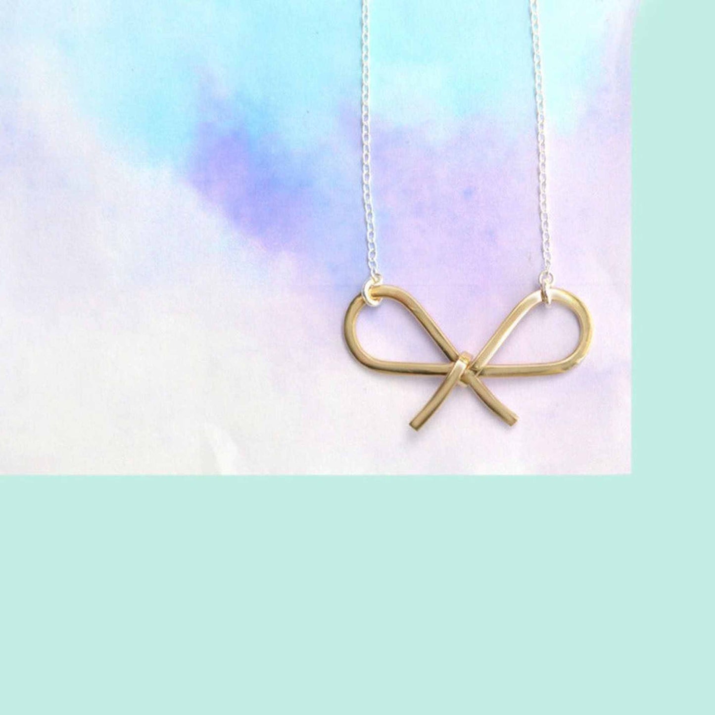 Gold Bow Necklace - Otis Jaxon Silver Jewellery