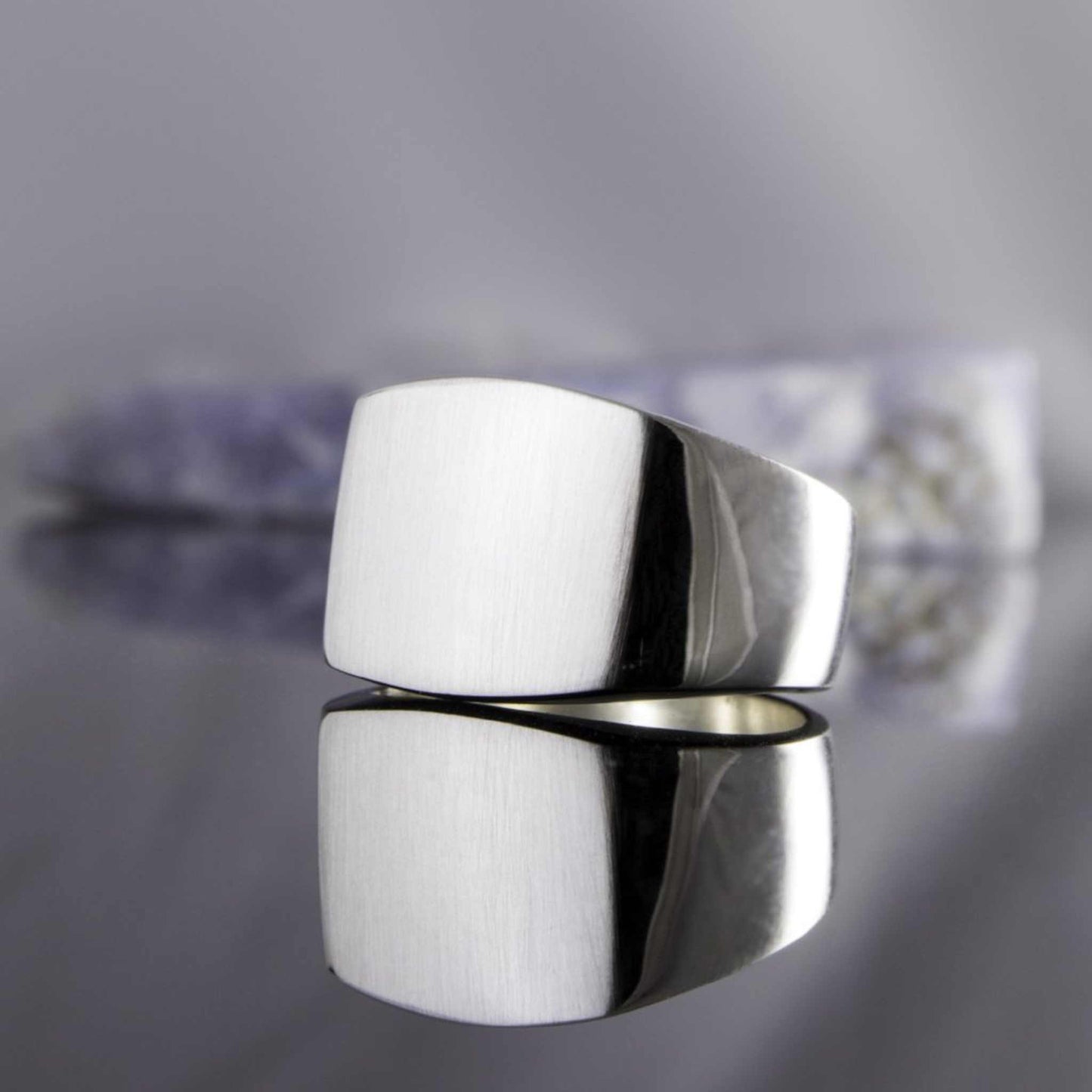 Square Mens Silver Signet Ring - Otis Jaxon Silver Jewellery