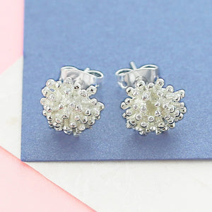 
            
                Load image into Gallery viewer, Sterling Silver Dandelion Floral Stud Earrings
            
        