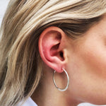Hammered Silver Small Hoop Earrings - Otis Jaxon Silver Jewellery