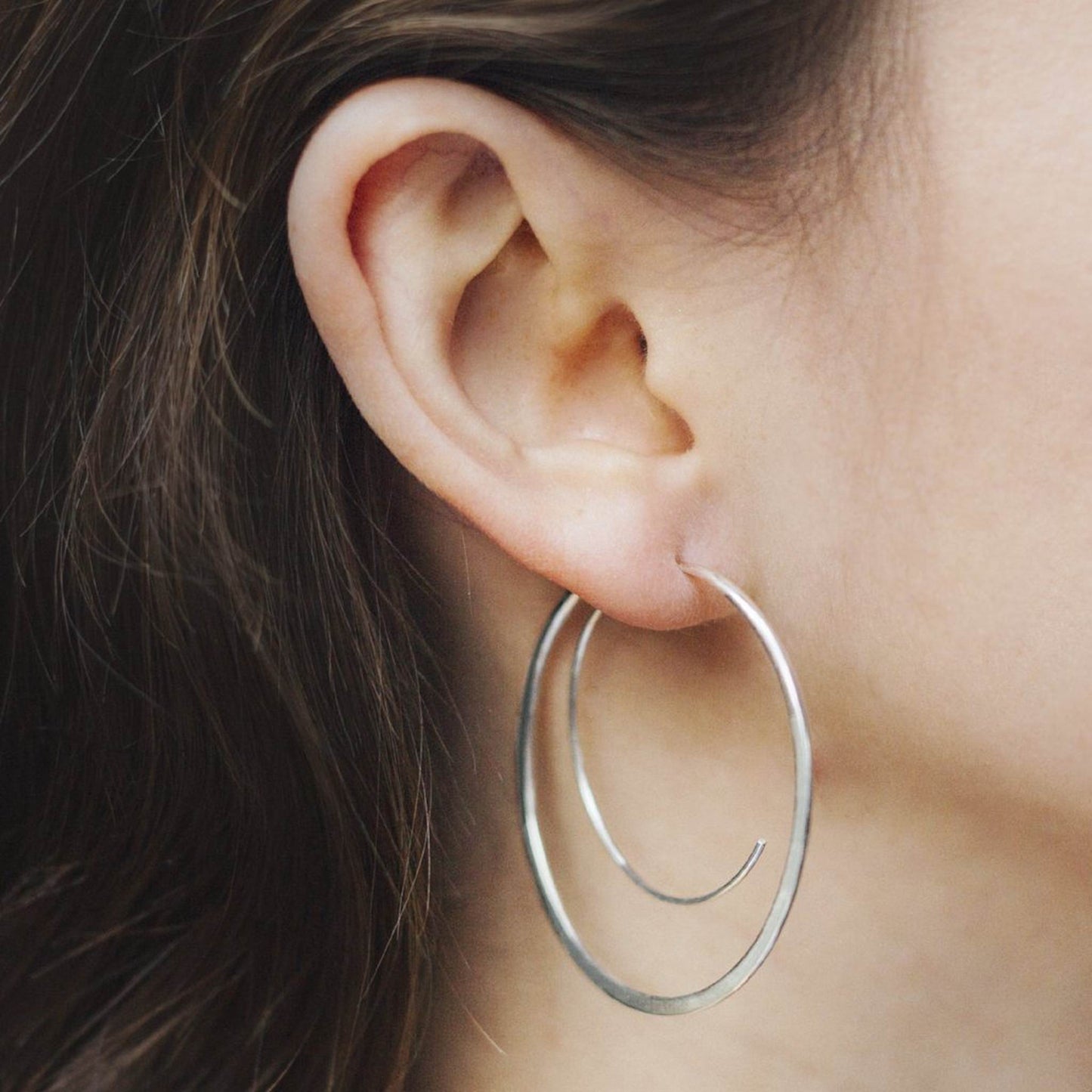Statement Silver Spiral Hoop Earrings - Otis Jaxon Silver Jewellery