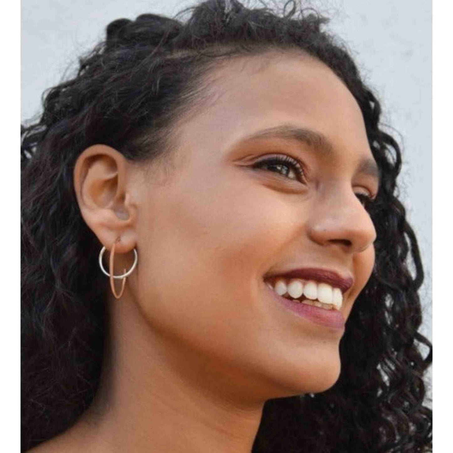 2 Tone Double Hoop Galaxy Earrings - Otis Jaxon Silver Jewellery