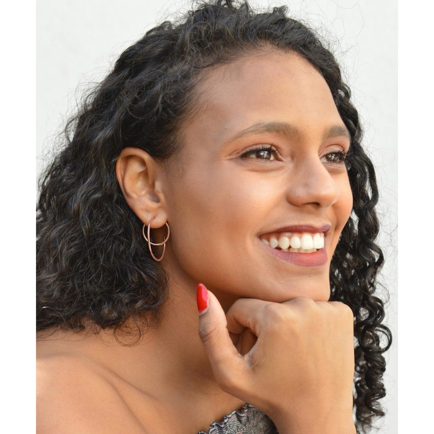 Rose Gold Double Hoop Galaxy Earrings - Otis Jaxon Silver Jewellery