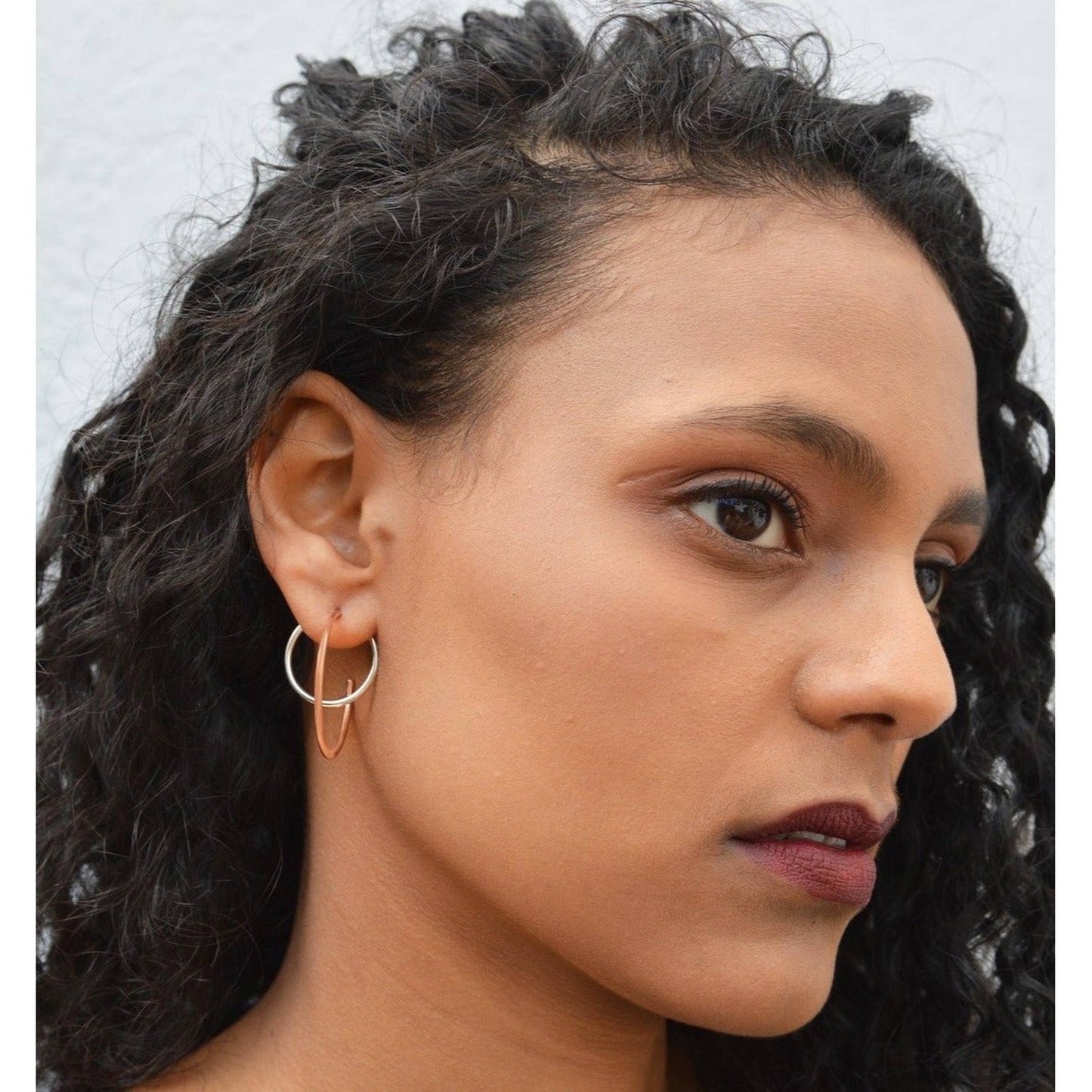 2 Tone Double Hoop Galaxy Earrings - Otis Jaxon Silver Jewellery