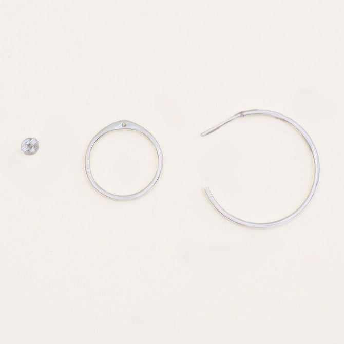 2 Tone Double Hoop Galaxy Earrings - Otis Jaxon Silver Jewellery