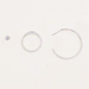 Sterling Silver Double Hoop Galaxy Earrings - Otis Jaxon Silver Jewellery
