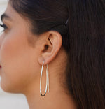 Paperclip Long Silver Drop Earrings - Otis Jaxon Silver Jewellery
