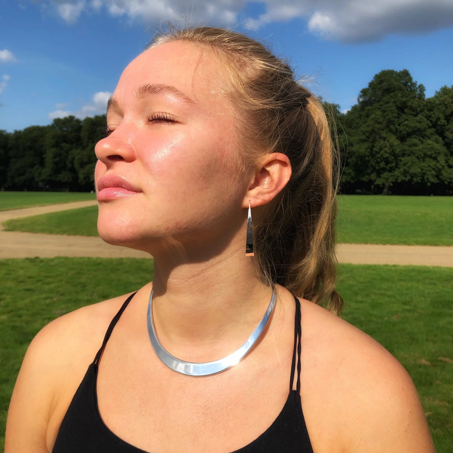 Chunky Silver Choker Necklace