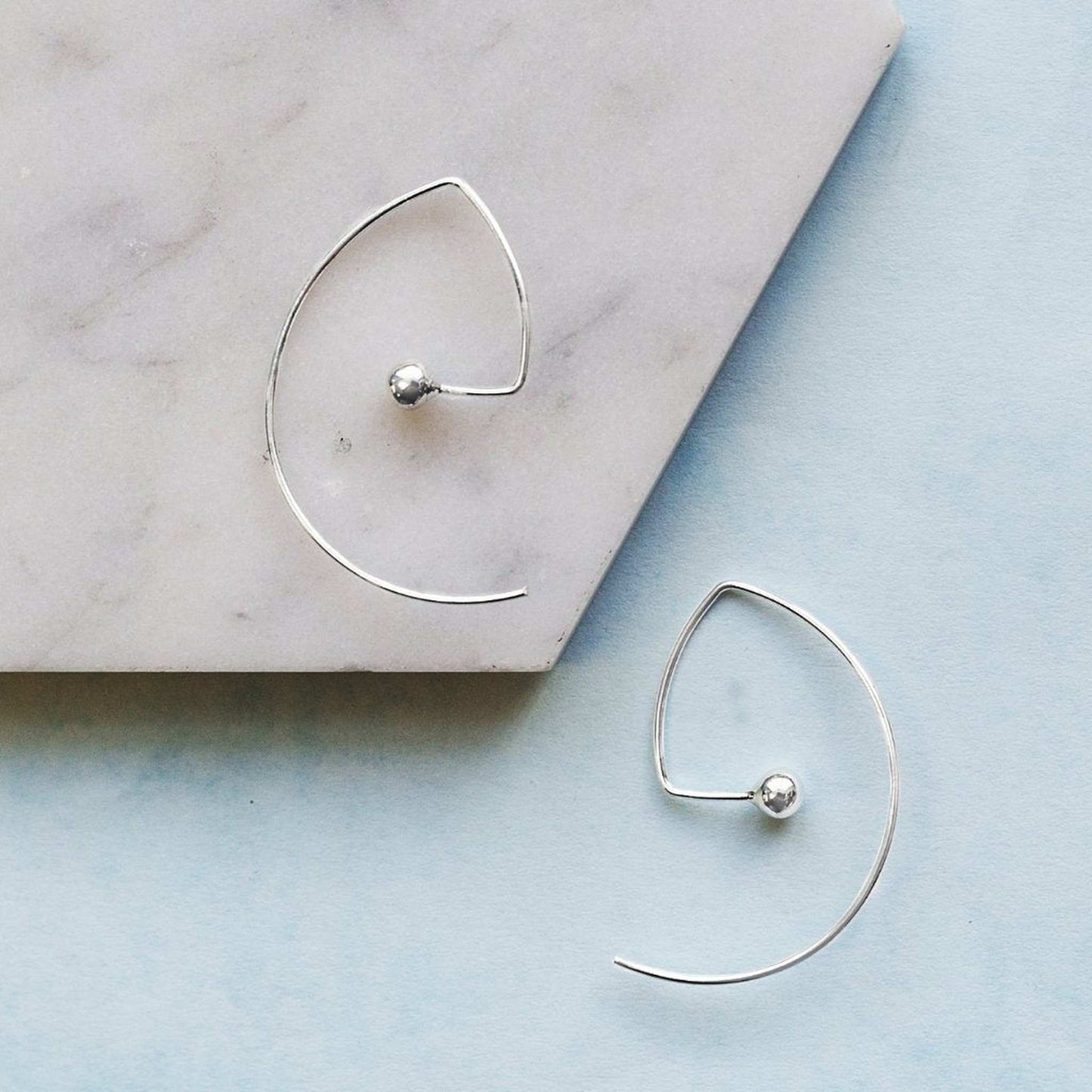 Sterling Silver Illusion Ball Hoop Earrings - Otis Jaxon Silver Jewellery