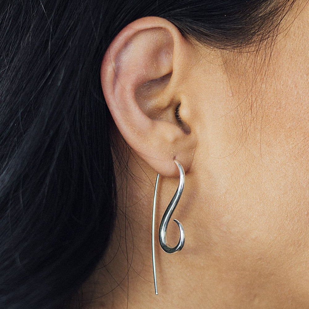 
            
                Load image into Gallery viewer, Silver Spiral Drop Hook Earrings - Otis Jaxon Silver Jewellery
            
        