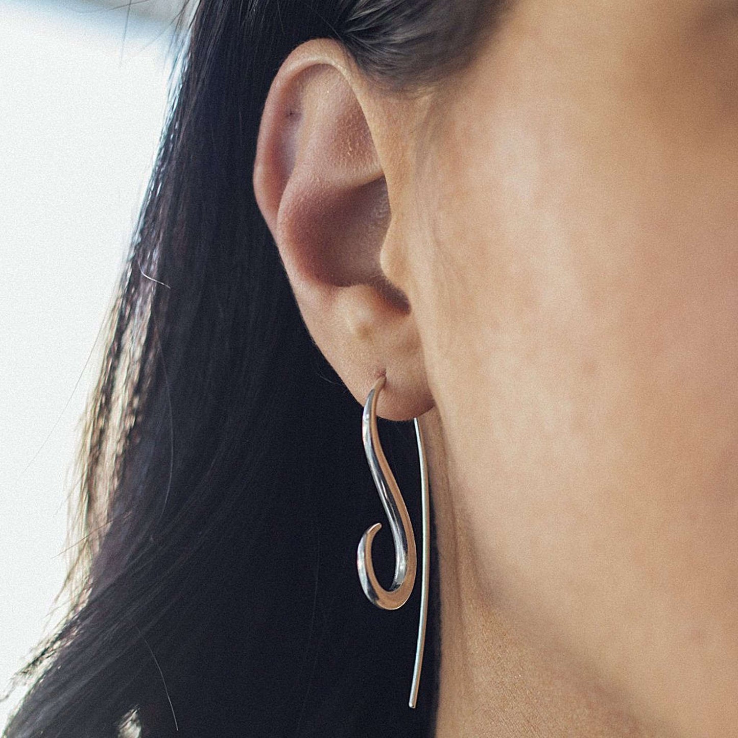 Silver Spiral Drop Hook Earrings - Otis Jaxon Silver Jewellery