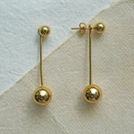 Gold Ball Ear Jackets - Otis Jaxon Silver Jewellery