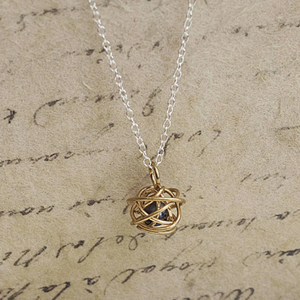 Gold Caged Dark Pearl Necklace. - Otis Jaxon Silver Jewellery
