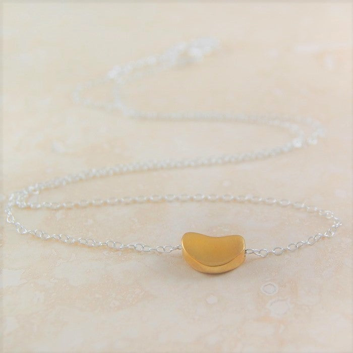 Gold Bean Pendant Necklace for Women