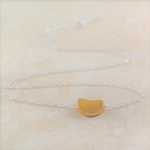 Gold Bean Two Tone Silver Necklace for Women