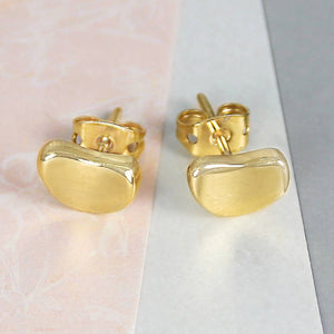 
            
                Load image into Gallery viewer, Gold Bean Stud Earrings for Women
            
        