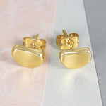Gold Bean Stud Earrings for Women