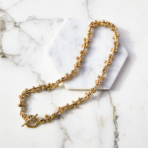 
            
                Load image into Gallery viewer, Peppercorn Chunky Gold Sterling Silver Statement Necklace
            
        