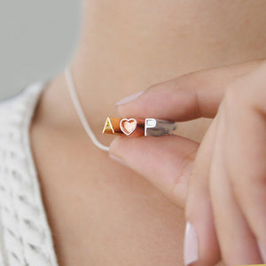
            
                Load image into Gallery viewer, Unique Gold Rose Gold Silver Personalized Hidden Letter Necklace
            
        