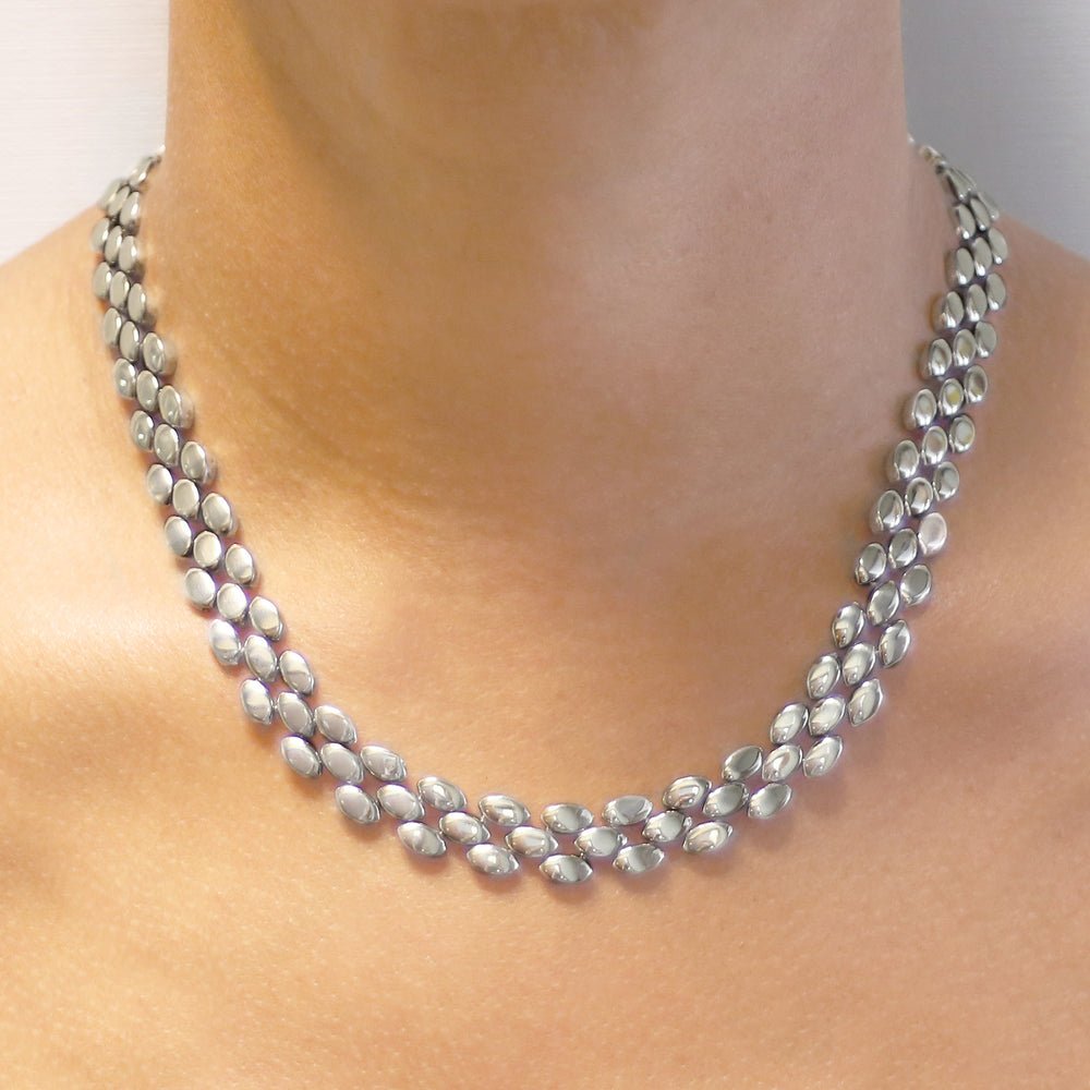 Oval Scales Chunky Silver Necklace - Otis Jaxon Silver Jewellery