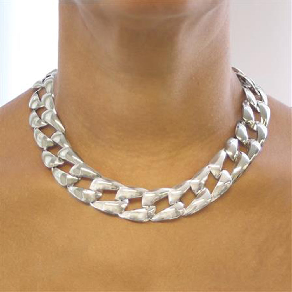 Solid Silver Chunky Square Necklace - Otis Jaxon Silver Jewellery