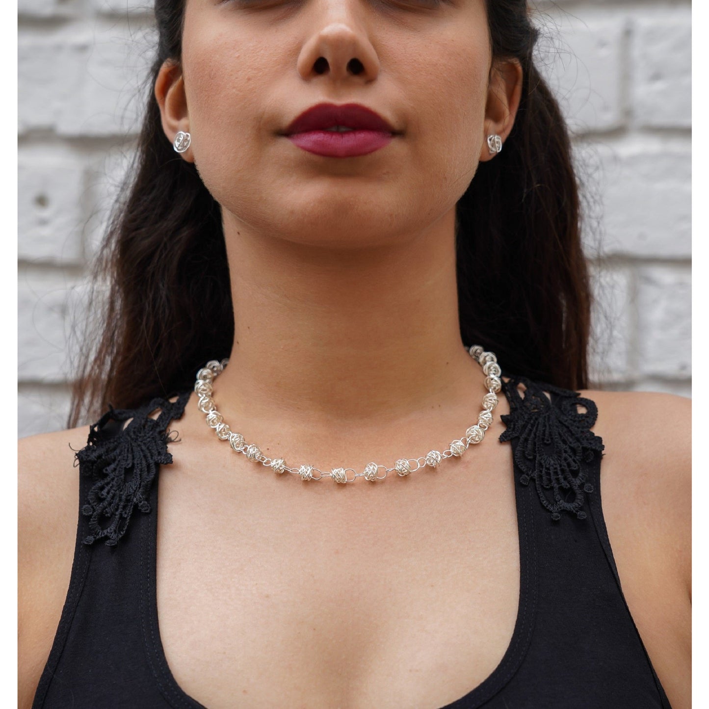 Nest Contemporary Silver Wire Necklace - Otis Jaxon Silver Jewellery