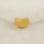 Gold Two Tone Bean pendant Necklace for Women