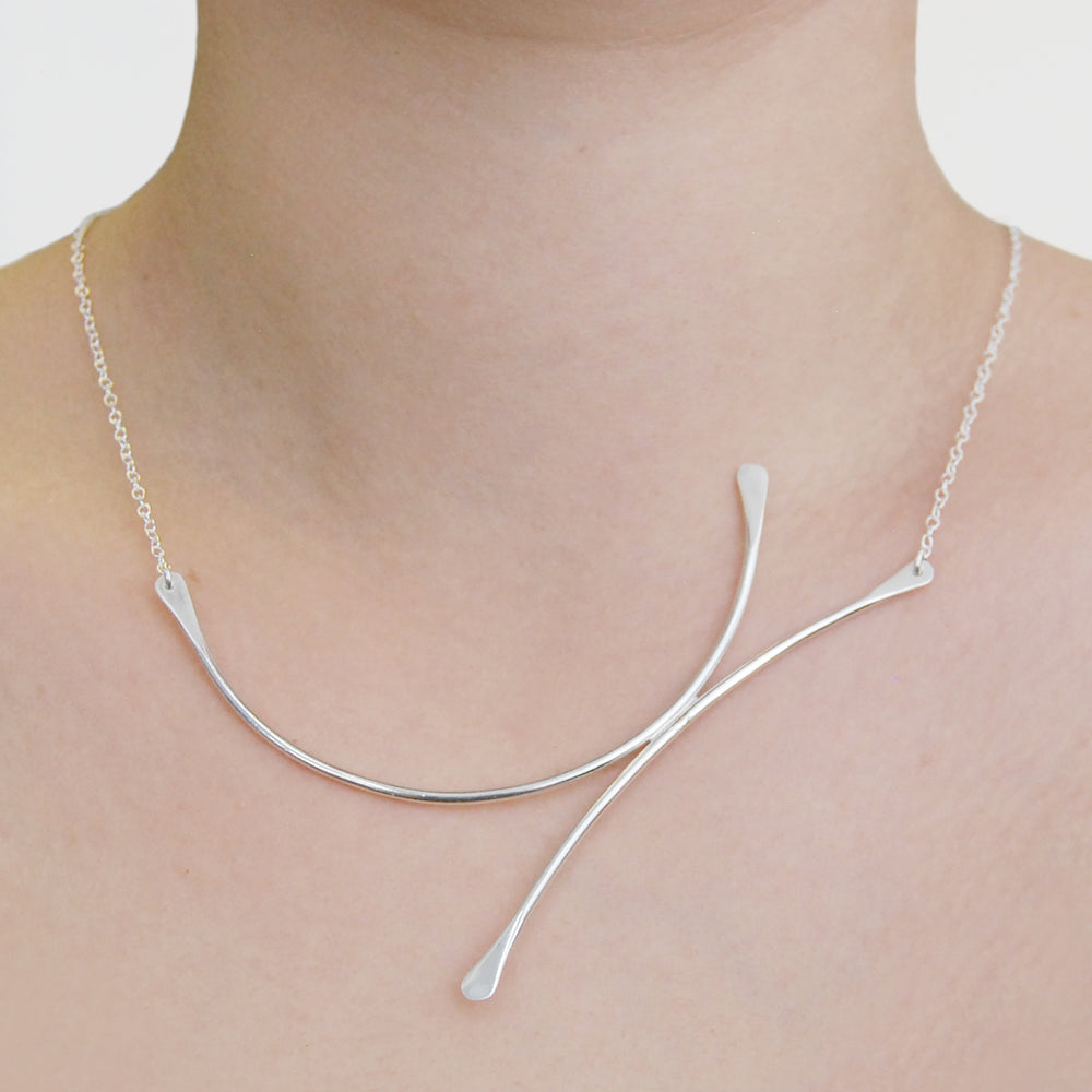 
            
                Load image into Gallery viewer, Silver Curl &amp;#39;K&amp;#39; Statement Necklace - Otis Jaxon Silver Jewellery
            
        