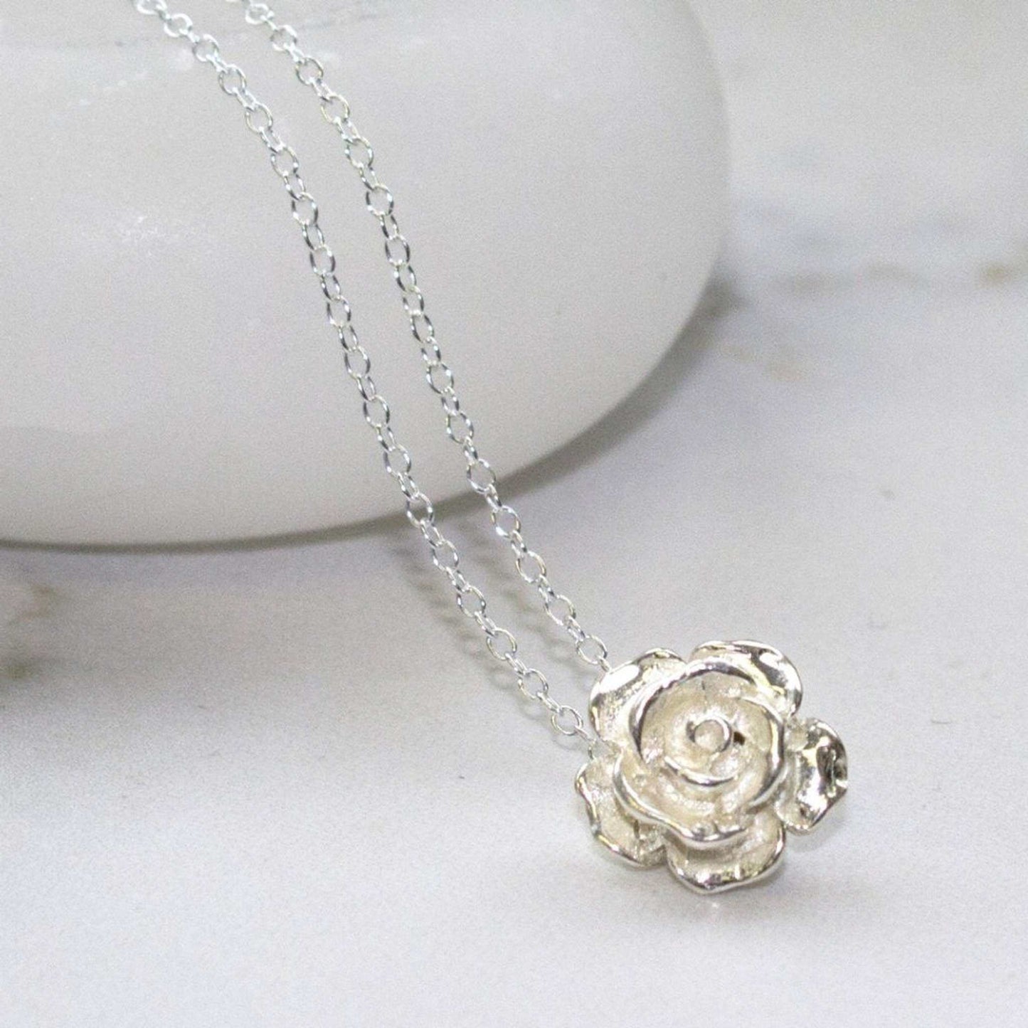 Silver Rose Pendant Necklace - Otis Jaxon Silver Jewellery