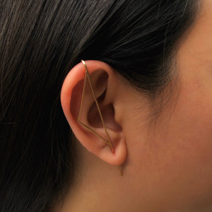 
            
                Load image into Gallery viewer, Gold Triangle Ear Climber - Otis Jaxon Silver Jewellery
            
        