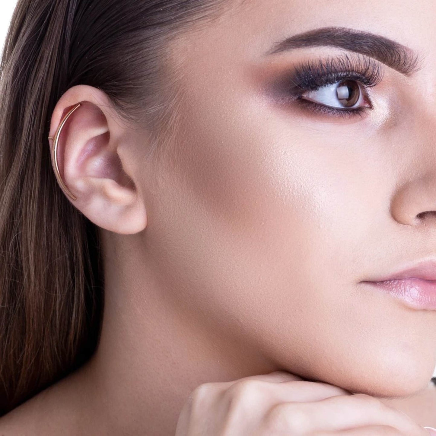 No Piercing Rose Gold Tusk Ear Cuff - Otis Jaxon Silver Jewellery