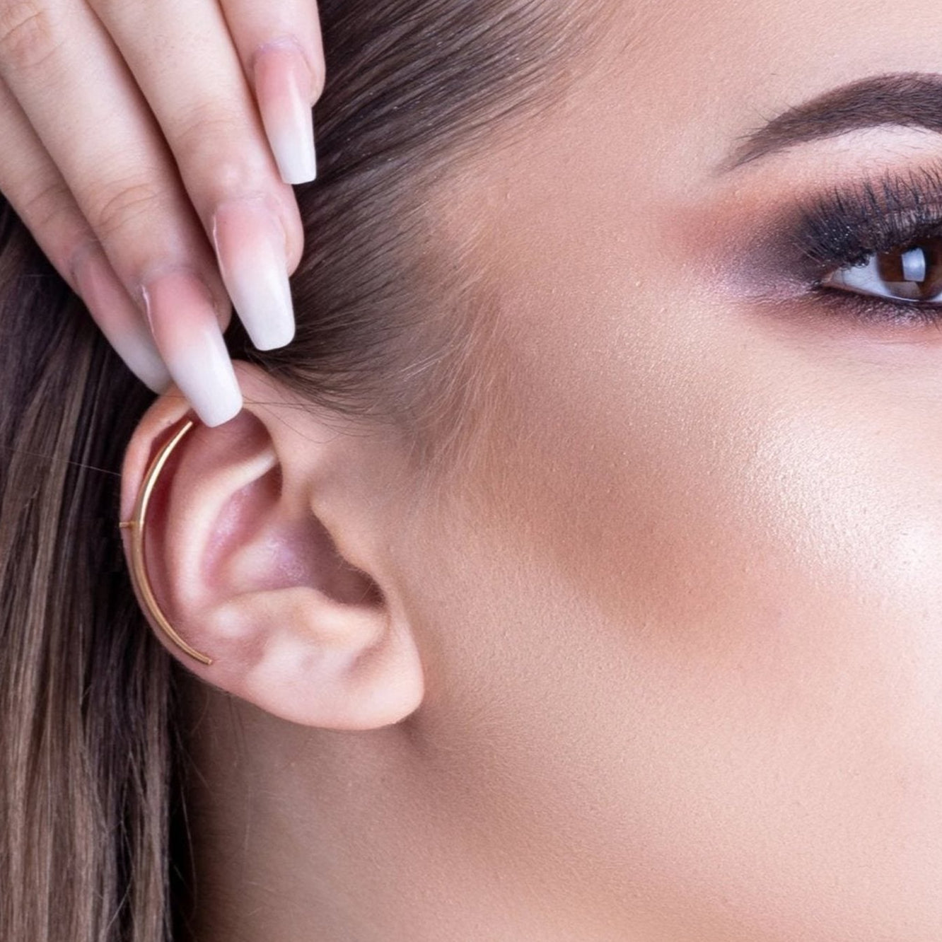 No Piercing Rose Gold Tusk Ear Cuff - Otis Jaxon Silver Jewellery