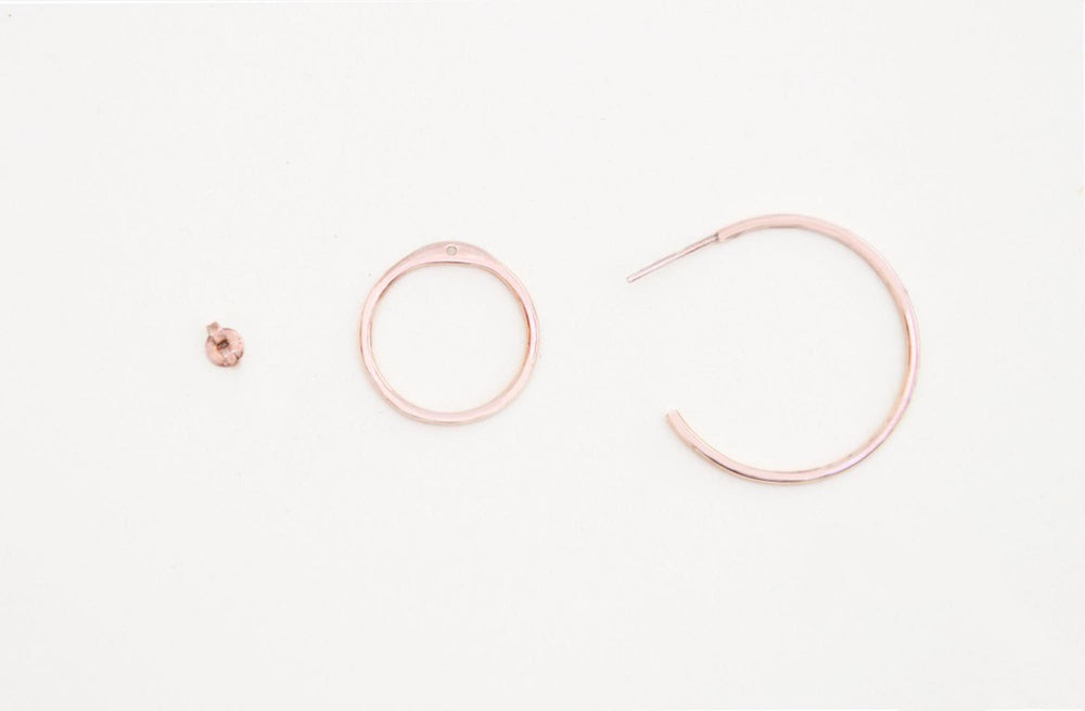 
            
                Load image into Gallery viewer, Rose Gold Double Hoop Galaxy Earrings - Otis Jaxon Silver Jewellery
            
        