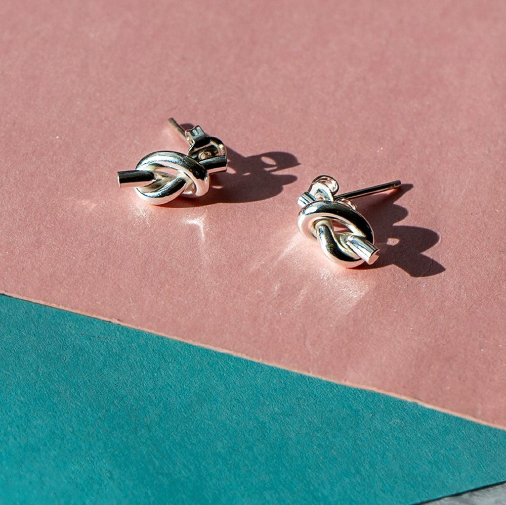 Nautical Knot Silver Stud Earrings - Otis Jaxon Silver Jewellery