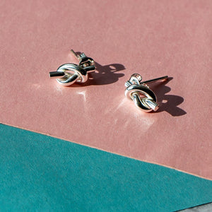 
            
                Load image into Gallery viewer, Nautical Knot Silver Stud Earrings - Otis Jaxon Silver Jewellery
            
        