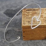 Heart Hinged Silver Bangle - Otis Jaxon Silver Jewellery