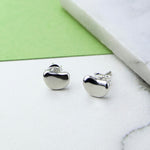 Silver Bean Stud Earrings for Women