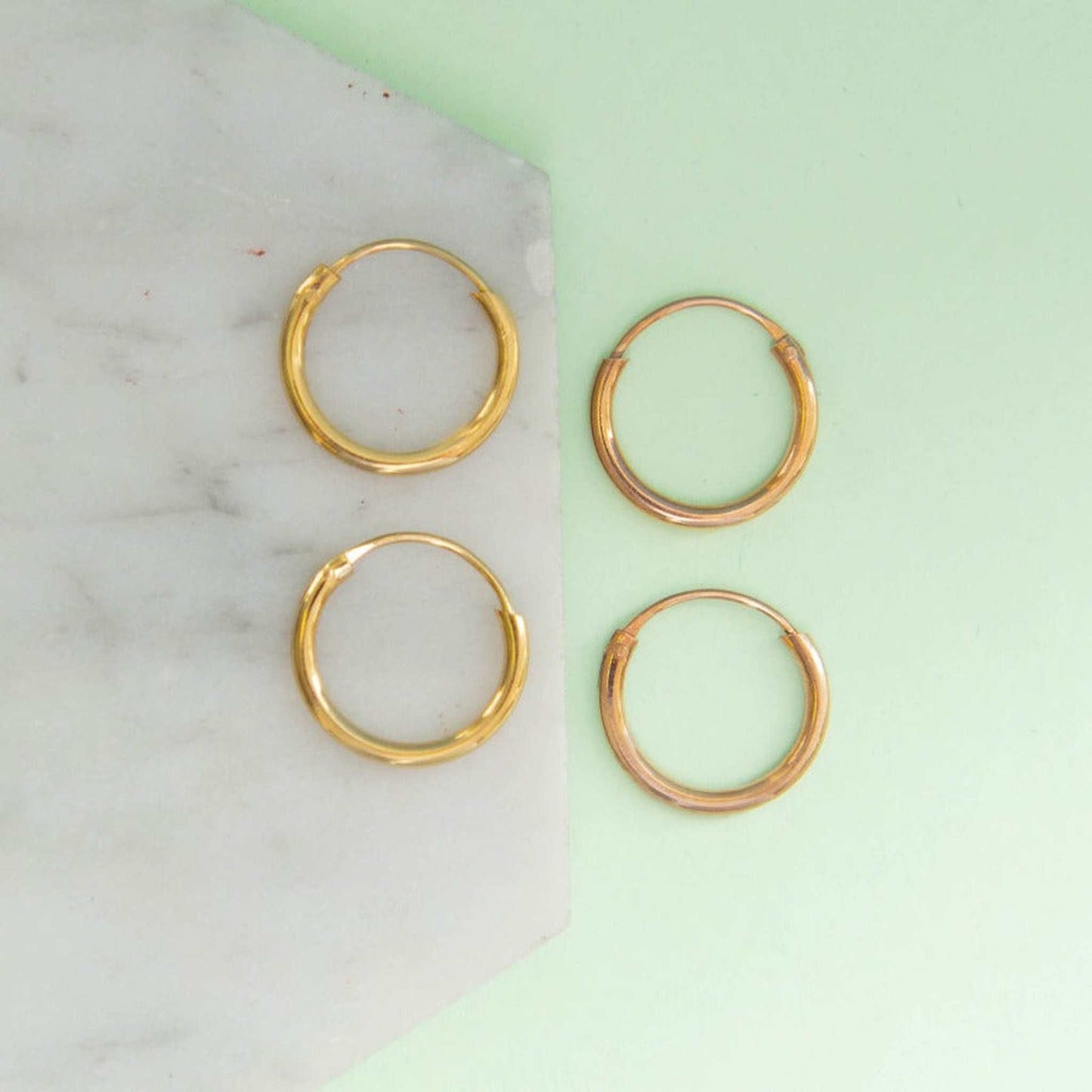 Yellow/Rose Gold Sterling Silver Hoops - Otis Jaxon Silver Jewellery
