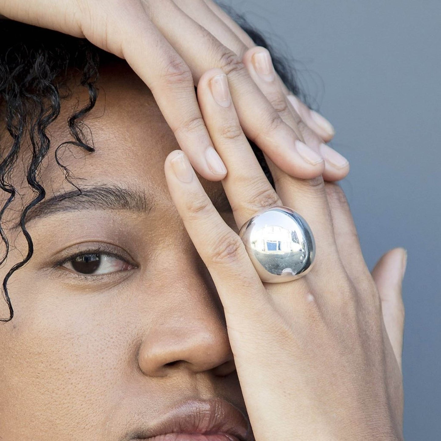 Chunky Sterling Silver Sphere Ring - Otis Jaxon Silver Jewellery