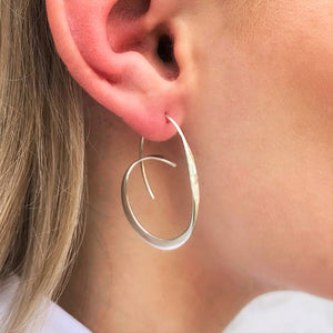 Tapered Rose Gold Hoop Earrings - Otis Jaxon Silver Jewellery