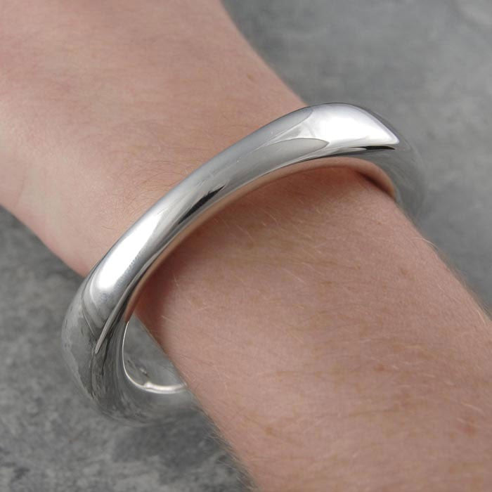 Tapered Sterling Silver Bangle for Women
