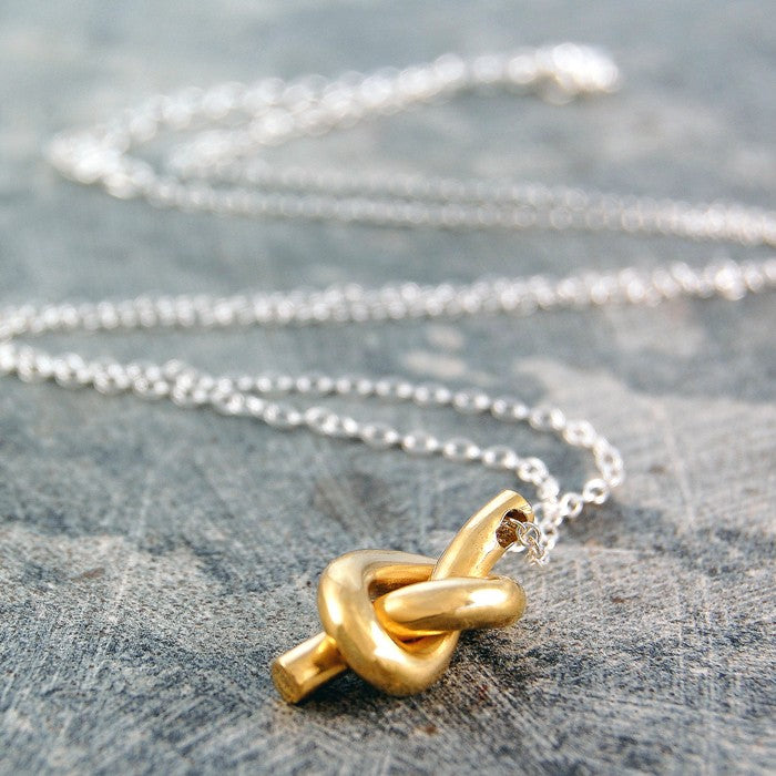 Gold Handmade Nautical Knot Necklace - Otis Jaxon Silver Jewellery