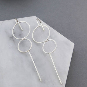 
            
                Load image into Gallery viewer, Rose Gold Double Circle Ear Climbers - Otis Jaxon Silver Jewellery
            
        