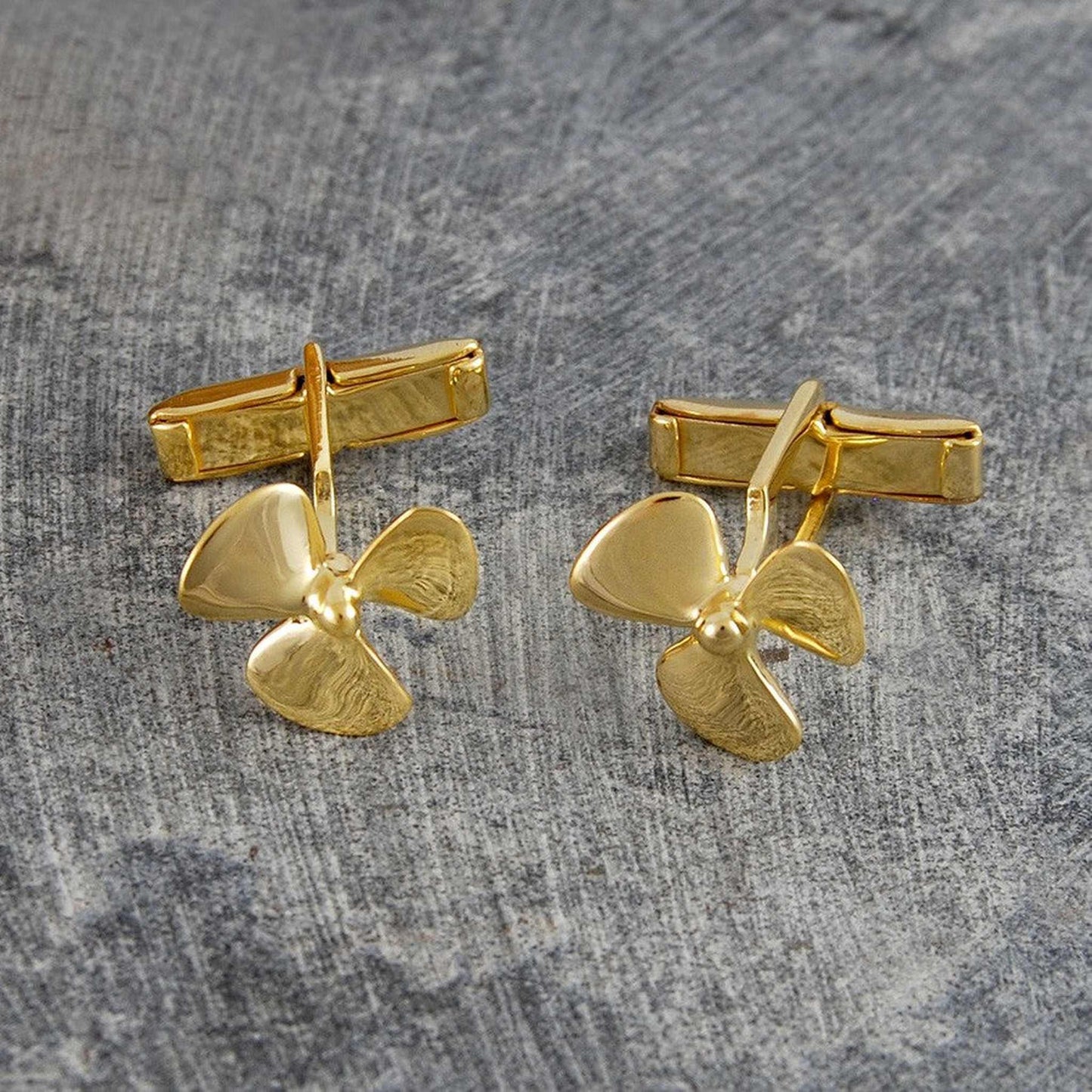 Gold Propeller Nautical Cufflinks - Otis Jaxon Silver Jewellery