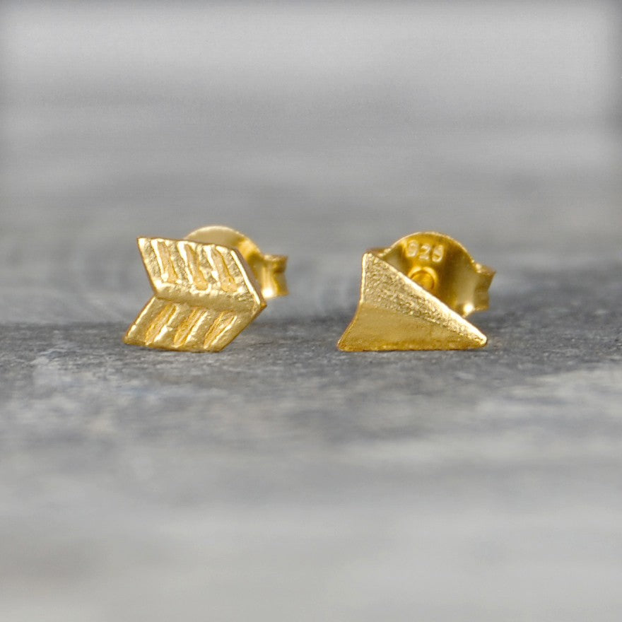 Rose Gold Arrow Stud Earrings - Otis Jaxon Silver Jewellery