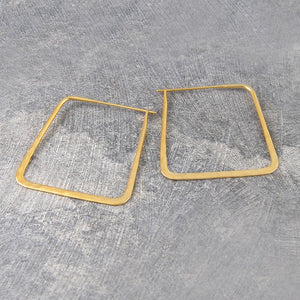 
            
                Load image into Gallery viewer, Small Square Hammered Gold Hoop Earrings - Otis Jaxon Silver Jewellery
            
        