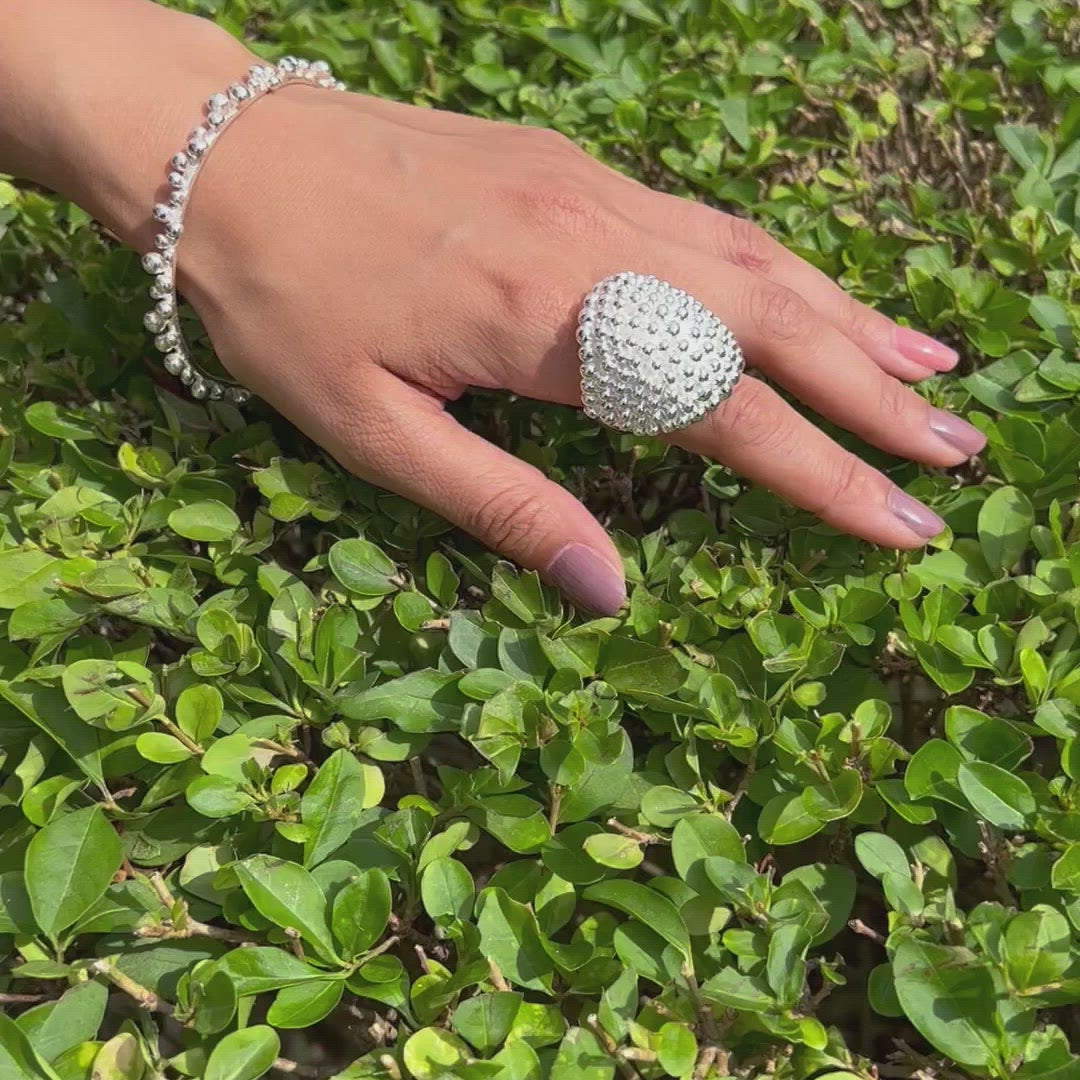 Sterling Silver Armadillo Bubble Ring