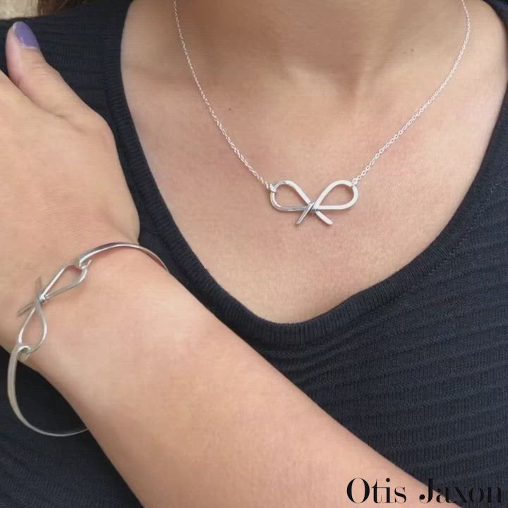 Bow Silver Hinged Bangle - Otis Jaxon Silver Jewellery